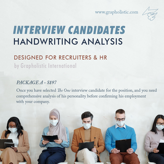 Interview Candidates Handwriting Analysis for Recruiters and HR | Corporate Personnel Selection | Handwriting Analysis | Graphology | Grapholistic International | S.Sulianah