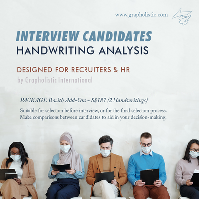 HR Interview Human Resource Management Recruitment Candidates Handwriting Analysis Graphology Grapholistic International S.Sulianah Package B